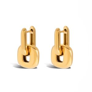 18K Gold Geometric Stackable Dainty Hoops